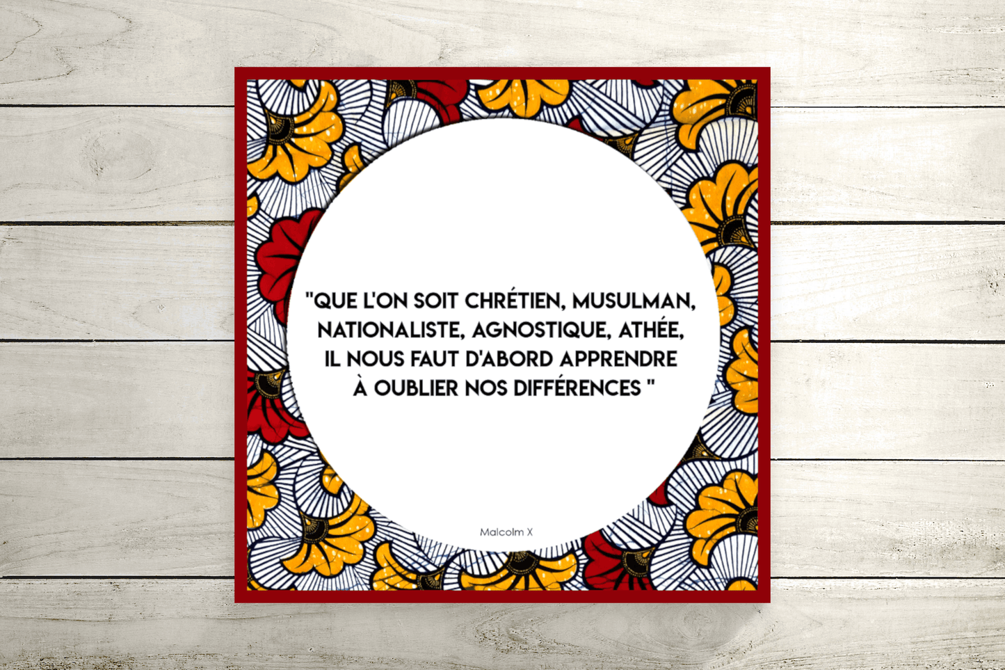 Toile citation fond en WAX - AfrosementKids