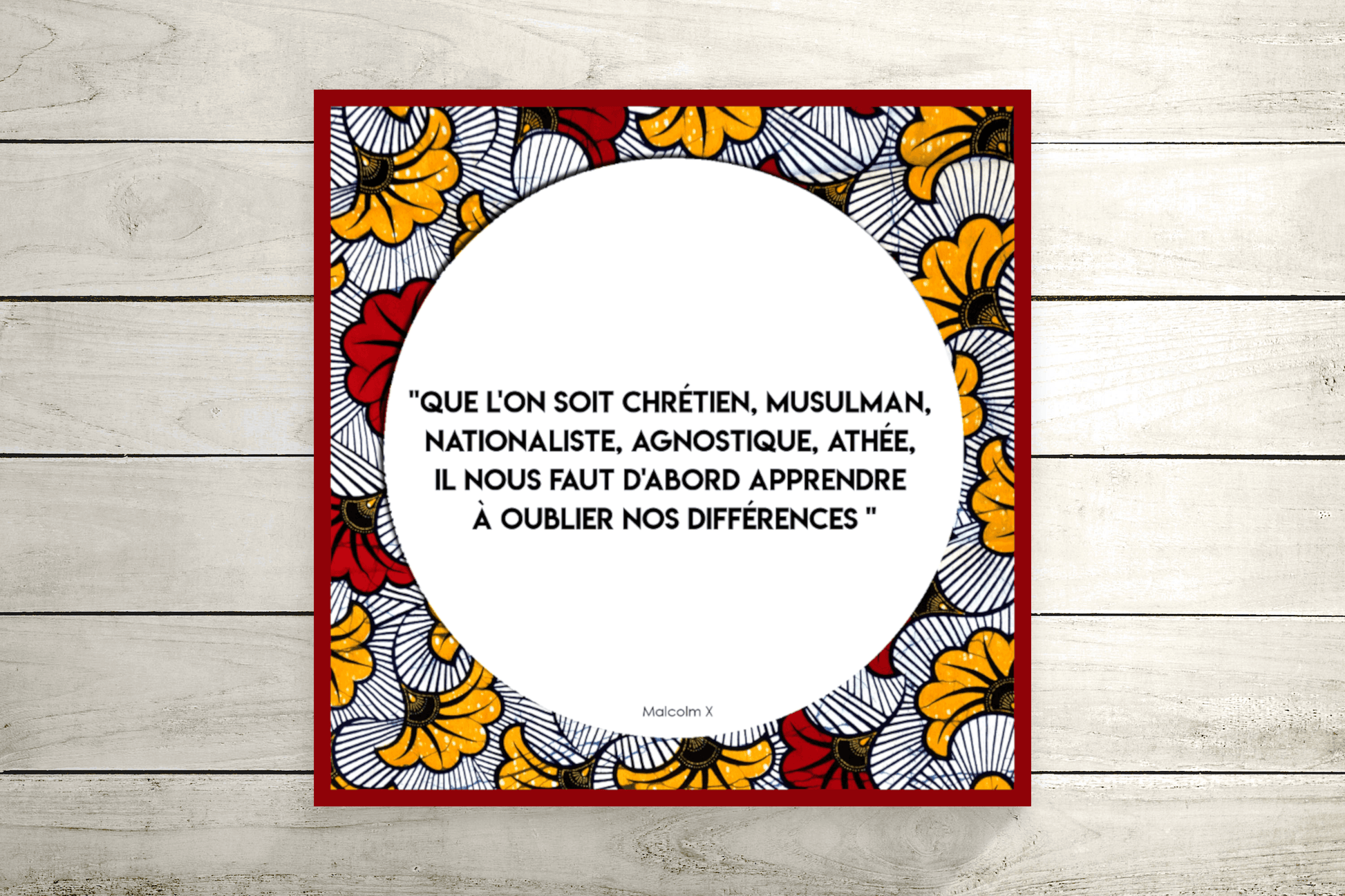 Toile citation fond en WAX - AfrosementKids