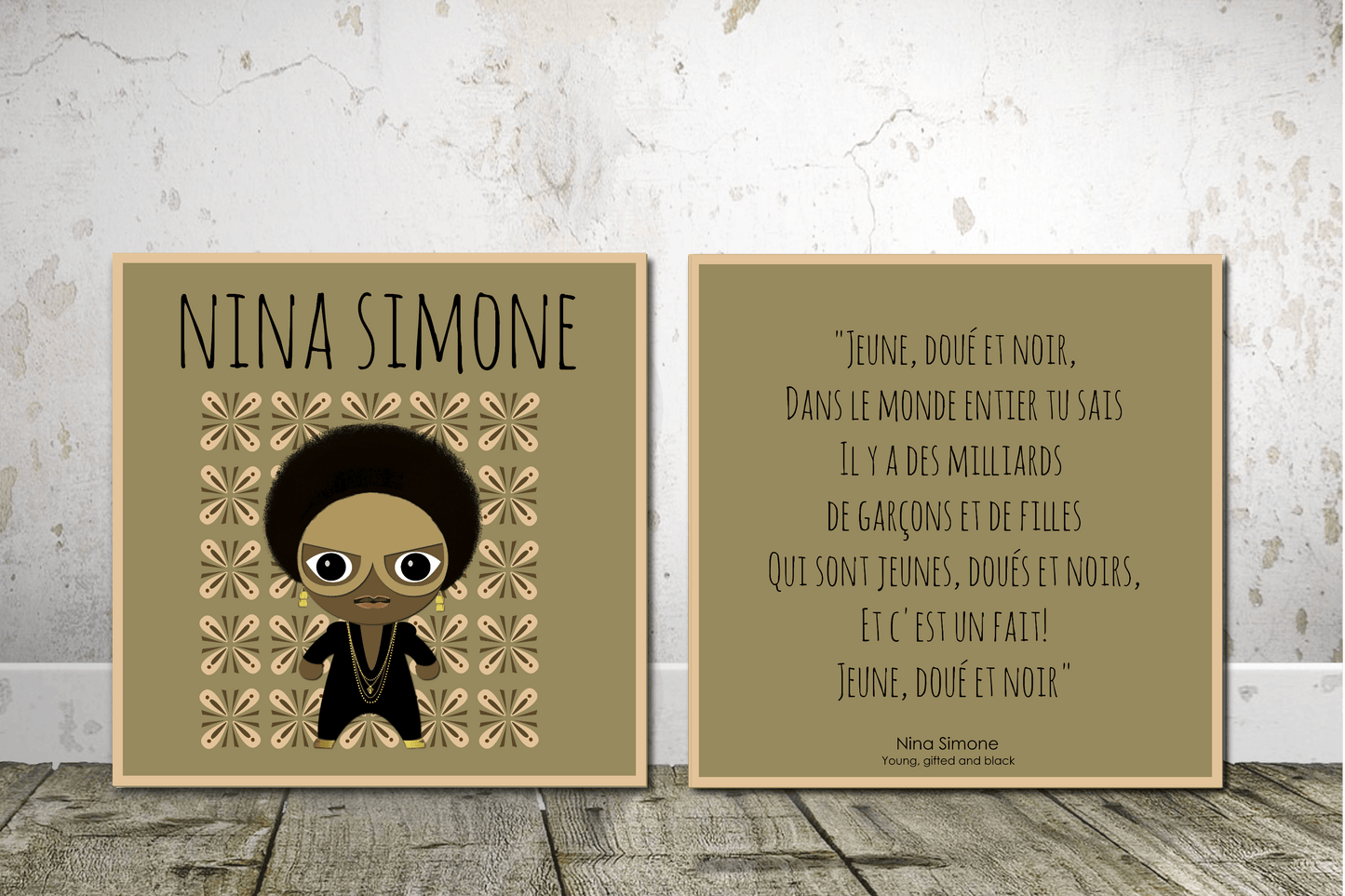 Lot 2 toiles Citation Nina Simone - AfrosementKids